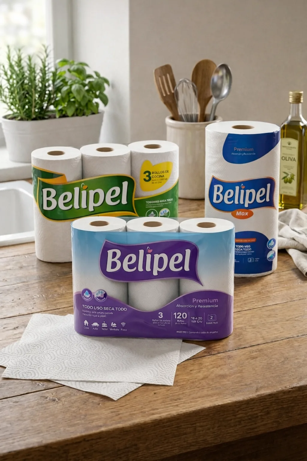 Presentación de la marca BELIPEL papel tissue